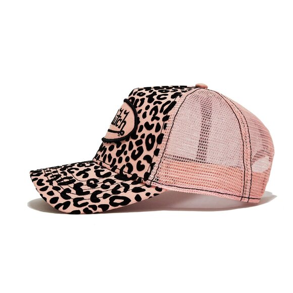 Von Dutch Pink Cheetah Velvet Trucker Hat MSRP89 main image 5